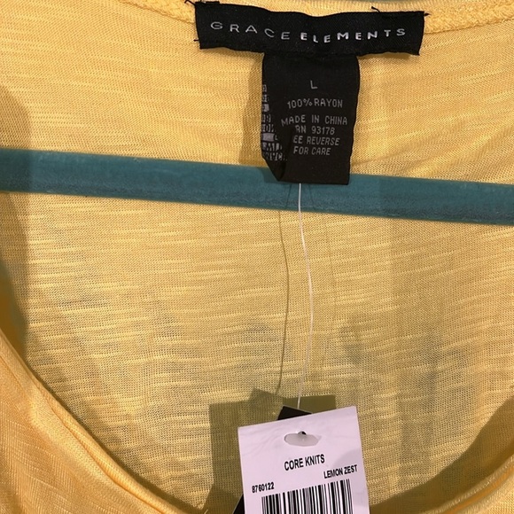 Grace Elements Women's Blouse New Tank Top Fringed Lemon Zest - Picture 3 of 3